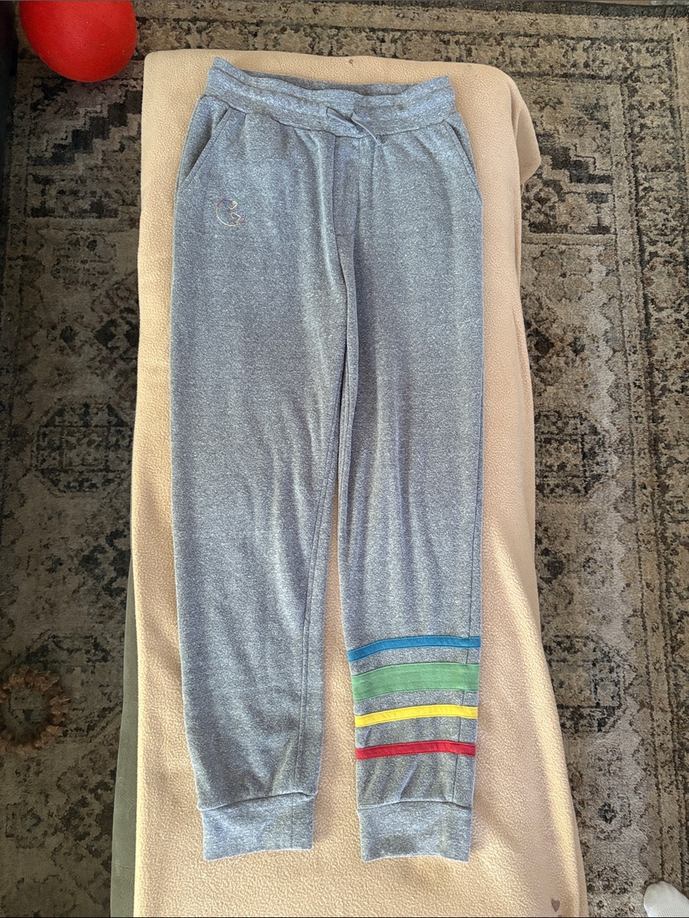 Threads 4 Thought Heather Gray Joggers with Rainbow Stripes
